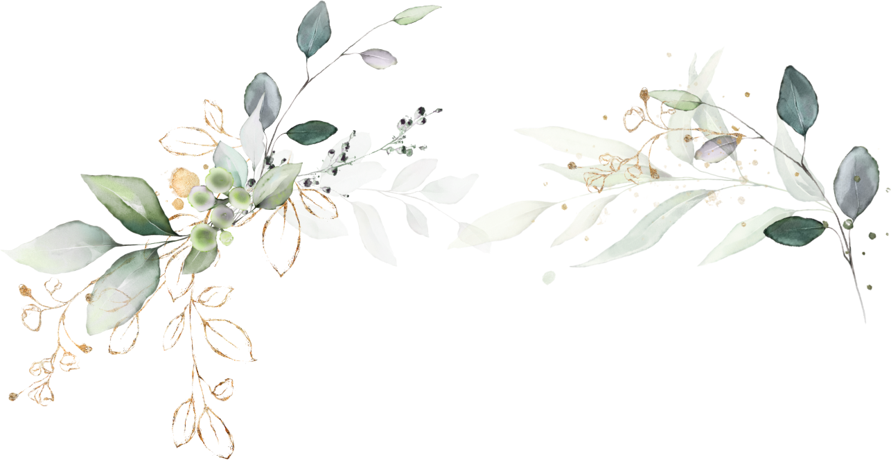 Bride and groom leaves